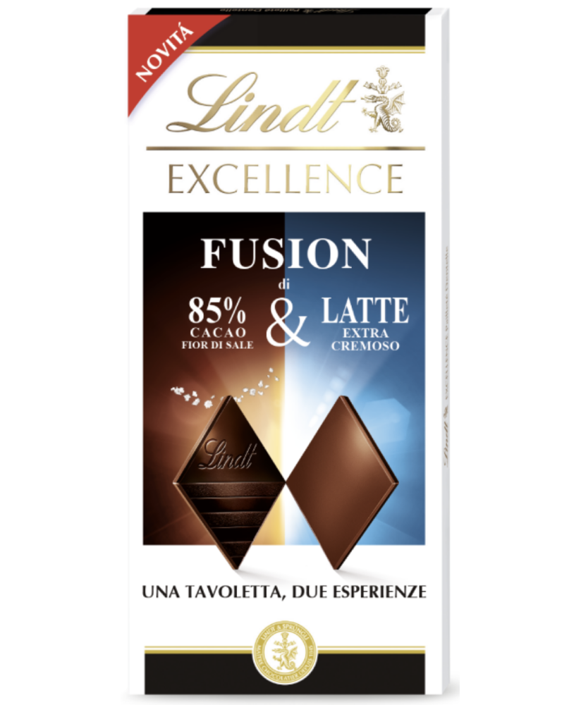 Lindt - Excellence Fusion 85% - Cocoa Fleur de Sel and Extra Creamy Milk - 100g