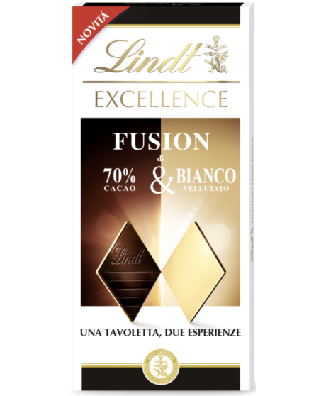 Lindt - Excellence Fusion 70% - Cocoa e Velvety White - 100g Lindt - Excellence Fusion 70% - Cocoa e Velvety White - 100g