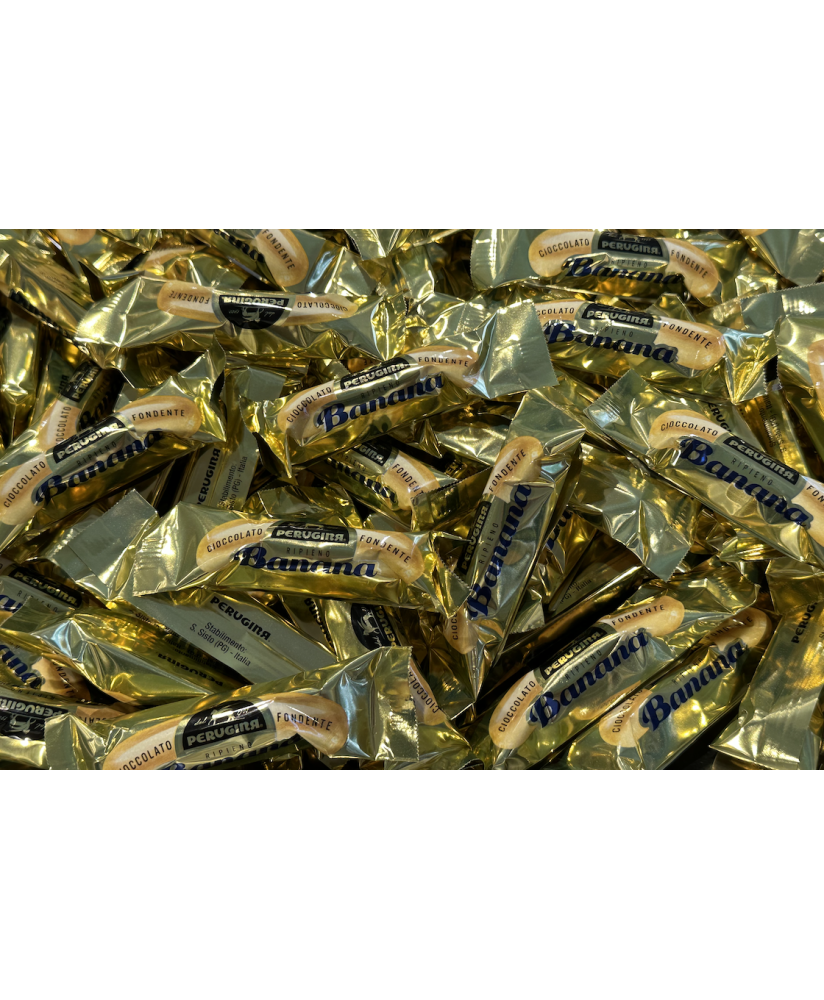 Vendita online Banane Perugina, cioccolatini fondenti ripieni al gusto di banana. Shop on line Perugina, l' arte del gusto. Migl