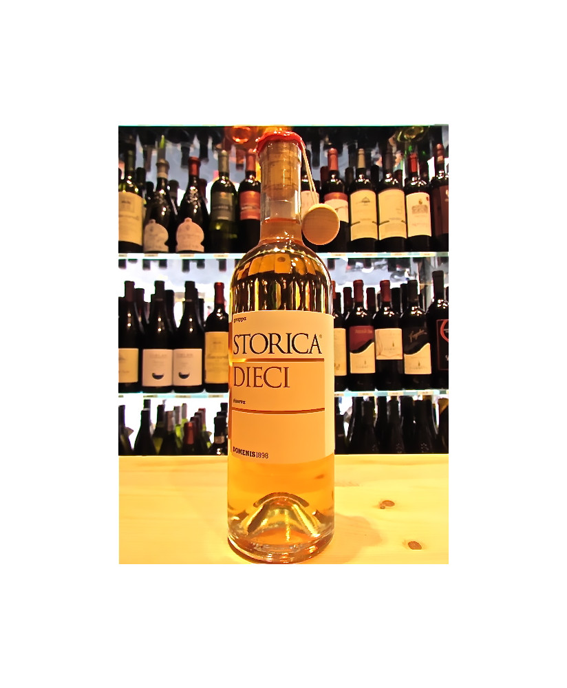 Vendita online grappa Domenis Storica 10 anni invecchiata 60 mesi in botti di frassino. Shop on line grappa Domenis Storica inve