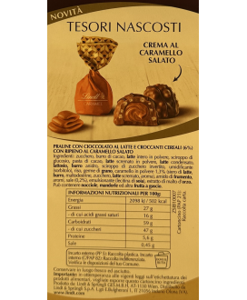 Lindt - Tesori Nascosti - Cioccolatini ripieni con Crema al Caramello Salato - Caramel