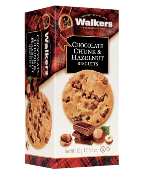 Walkers - Chocolate Chunk and Hazelnut Biscuits - 150g