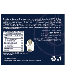 Pasta Gentile - Grissini di semola di grano duro 200g