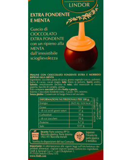 Vendita online cioccolatini Lindor verde, gusto latte e menta, cioccolato al latte e menta, Lindt & Sprüngli a €32,00 al Kg