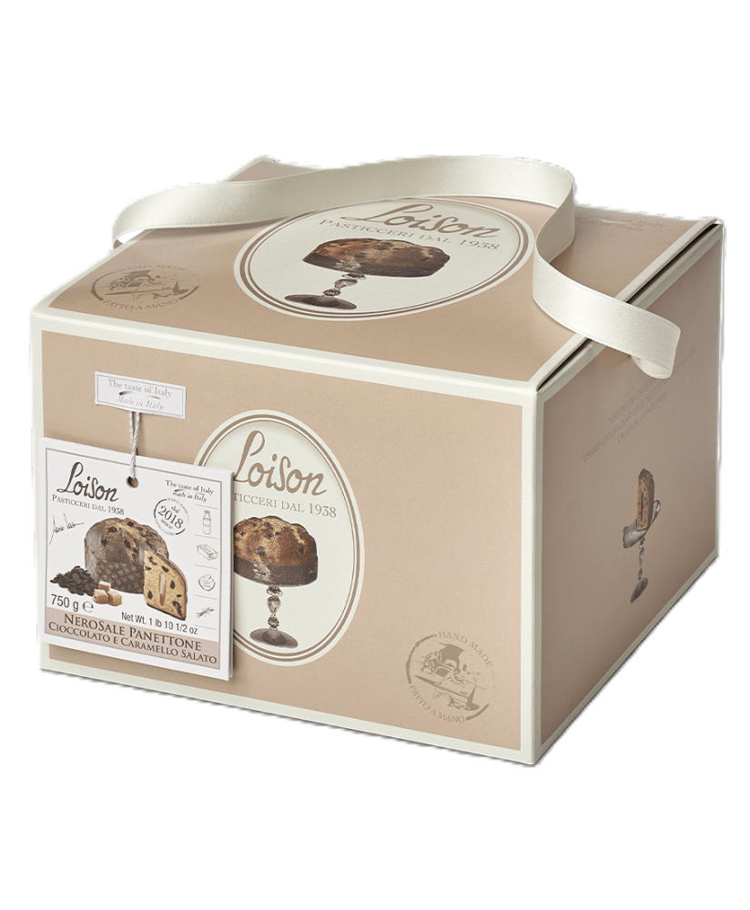 Shop online Loison panettoni Nerosale with salted caramel and chocolate. Shop online artisan Panettone Shop online Loison panettoni Nerosale with salted caramel and chocolate. Shop online artisan Panettone