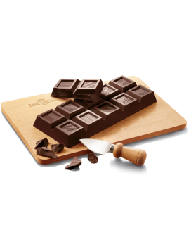 Baratti & Milano - Confezione Extra Fondente, Tagliere In Legno e Coltellino - 500g