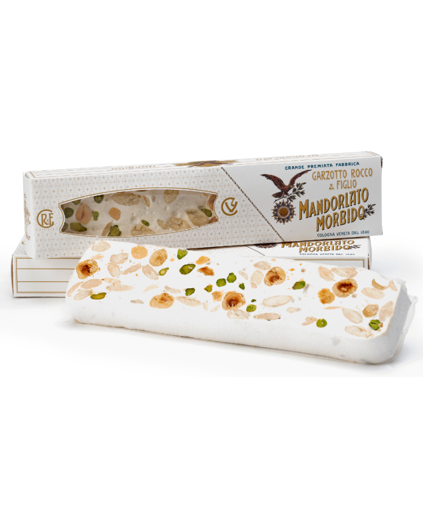 Garzotto - Soft almond nougat with pistachios and chopped hazelnuts - Bar - 170g
