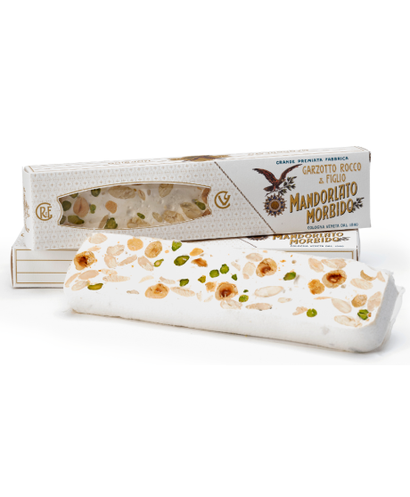 Garzotto - Soft almond nougat with pistachios and chopped hazelnuts - Bar - 170g