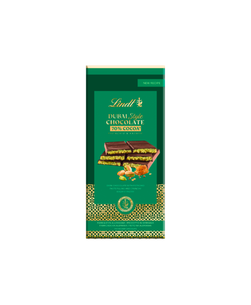 Lindt Tavoletta Dubai Style chocolate al pistacchio | corso101.com