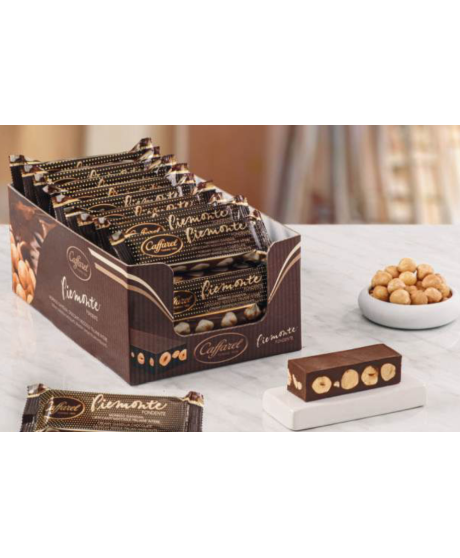 Shop online italian chocolate bars Caffarel Torino, Piedmont, dark chocolate with whole hazelnuts 33g