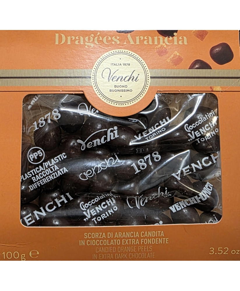 Venchi - Sacchetto regalo con scorzone d'arancia fondente - 100g