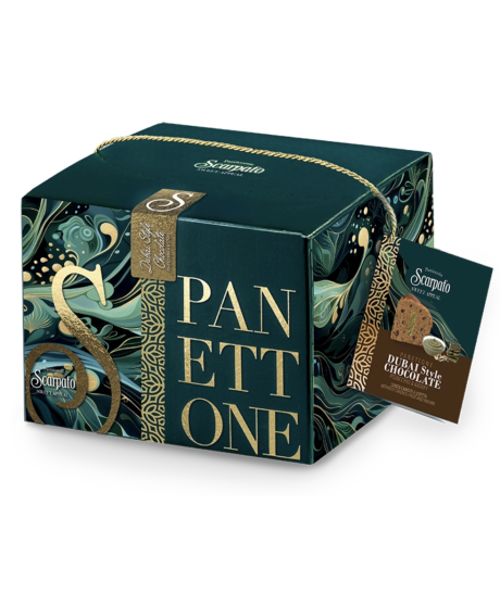 Scarpato - Panettone Dubai Style Chocolate - Pistacchio e Kataify - 800g