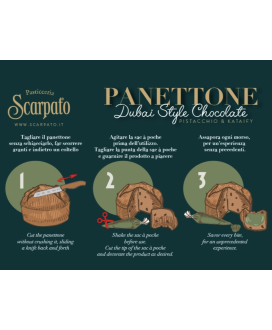 Scarpato - Panettone Dubai Style Chocolate - Pistacchio e Kataify - 800g