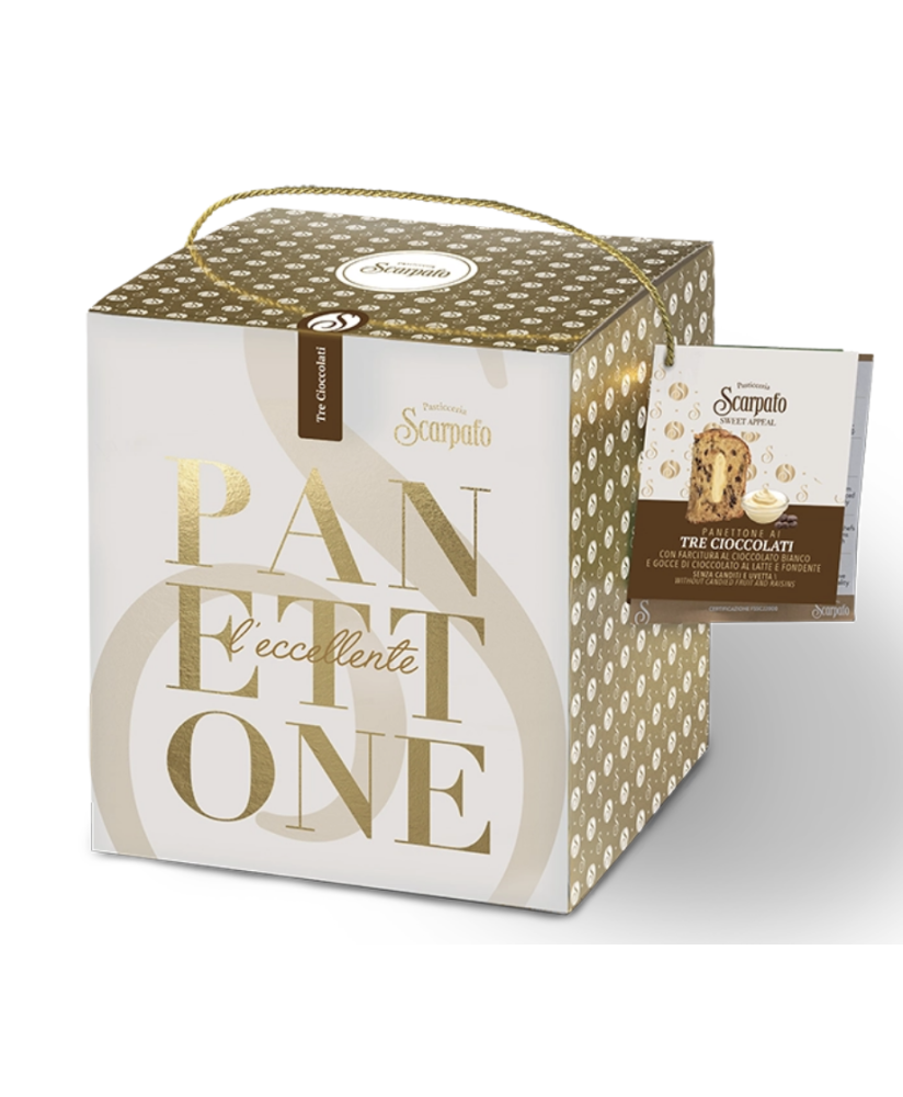 Scarpato - Panettone ai Tre Cioccolati - 1000g