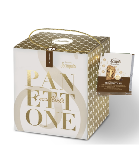 Scarpato - Panettone ai Tre Cioccolati - 1000g Scarpato - Panettone ai Tre Cioccolati - 1000g