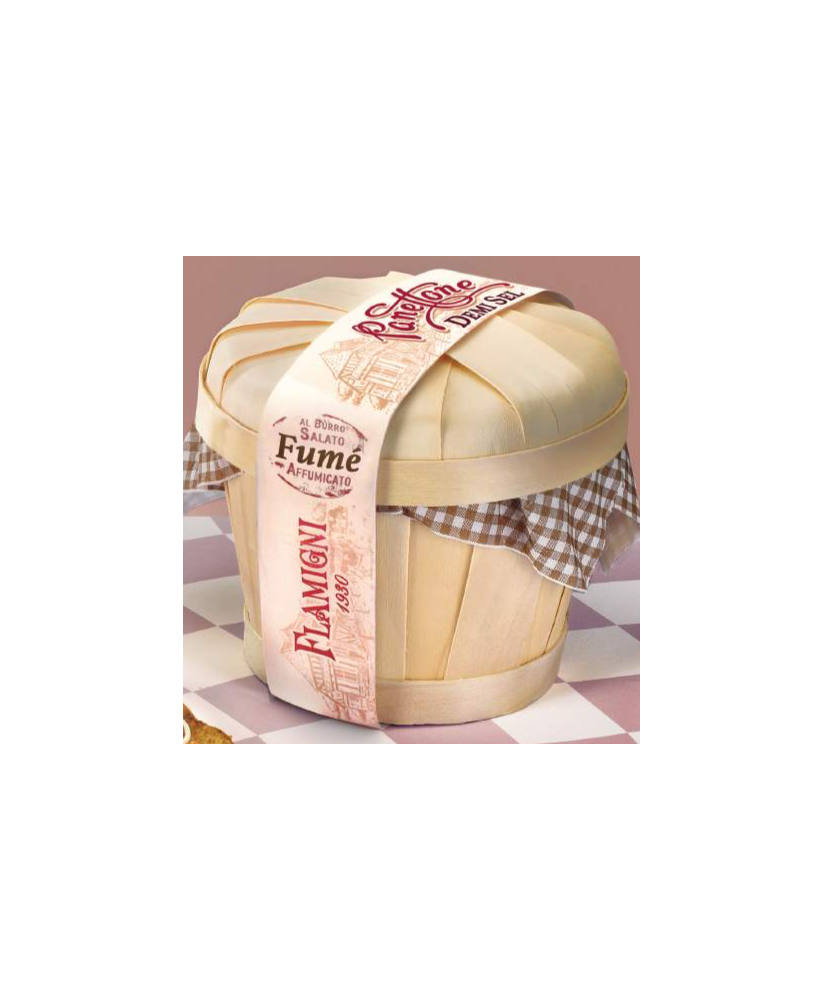 Flamigni - Demi Sel Fume' - Savoury Panettone in Balsa Wood Container - 500g