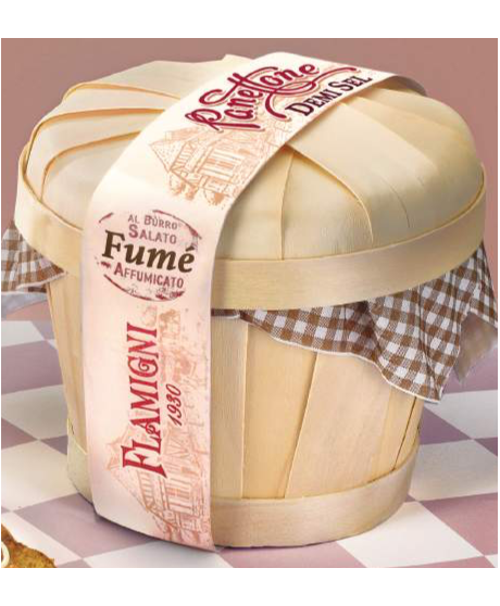 Flamigni - Demi Sel Fume' - Savoury Panettone in Balsa Wood Container - 500g