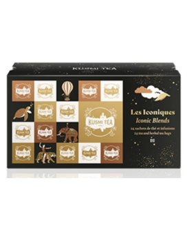 Kusmi Tea - Les Iconiques bio - Etui carton 24 sachets enveloppés Noël 2025 - 51g