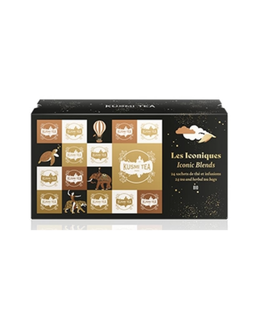Kusmi Tea - Les Iconiques bio - Etui carton 24 sachets enveloppés Noël 2025 - 51g