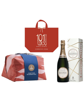 Vendita online confezioni Natale 2014 con panettone artigianale Fiasconaro e Champagne Laurent Perrier Brut. Shop on line idee r