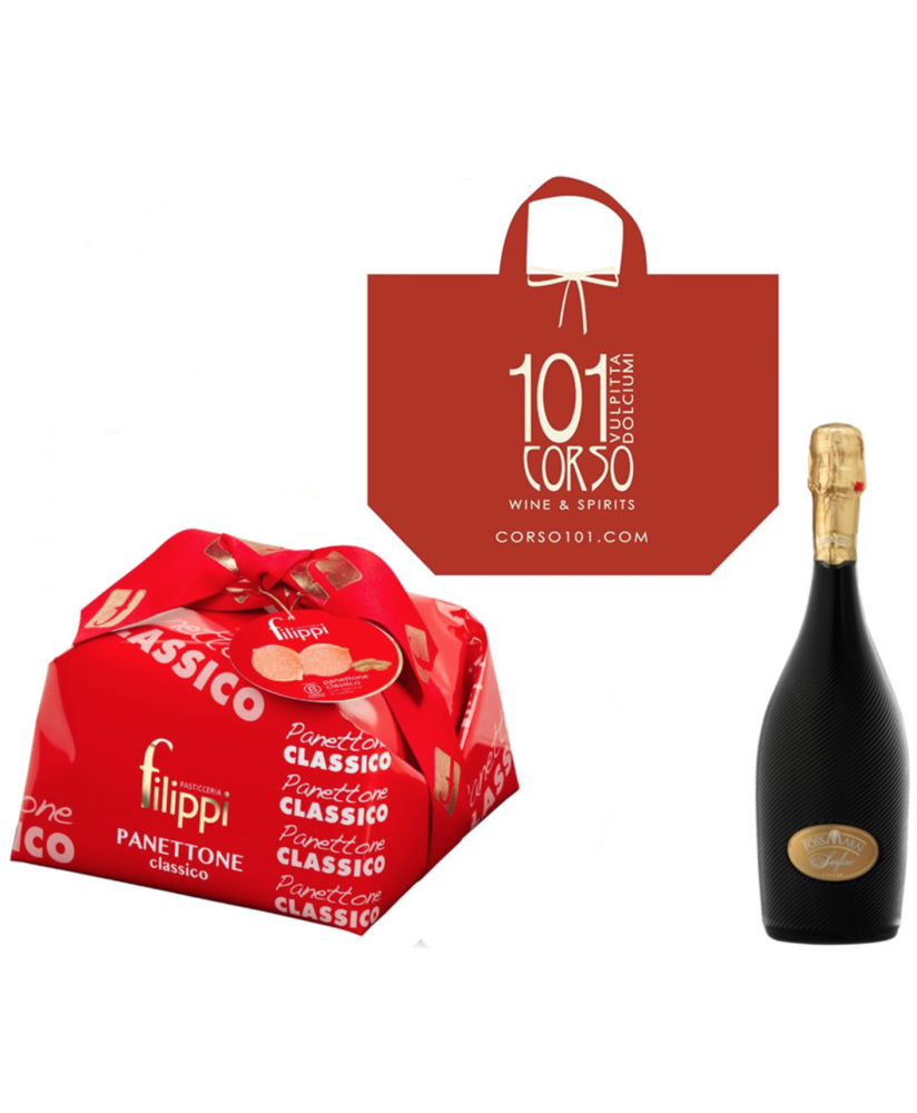 Online sales packaging Christmas 2013 with prosecco, panettone craft Filippi quality (Typical Christmas Cake) and Italian Prosec