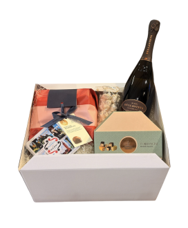 Vendita online confezioni Natale 2014 scatole con panettone artigianale Fiasconaro, Franciacorta Bellavista, Torrone Scaldaferro