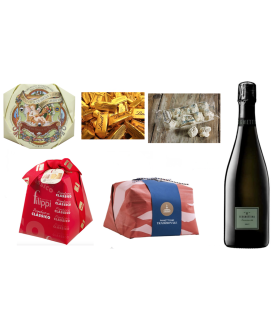 Online sales packaging boxes with Christmas 2014 Fiasconaro artisan panettone, nougat Scaldaferro, chocolates and Majani Foss Ma