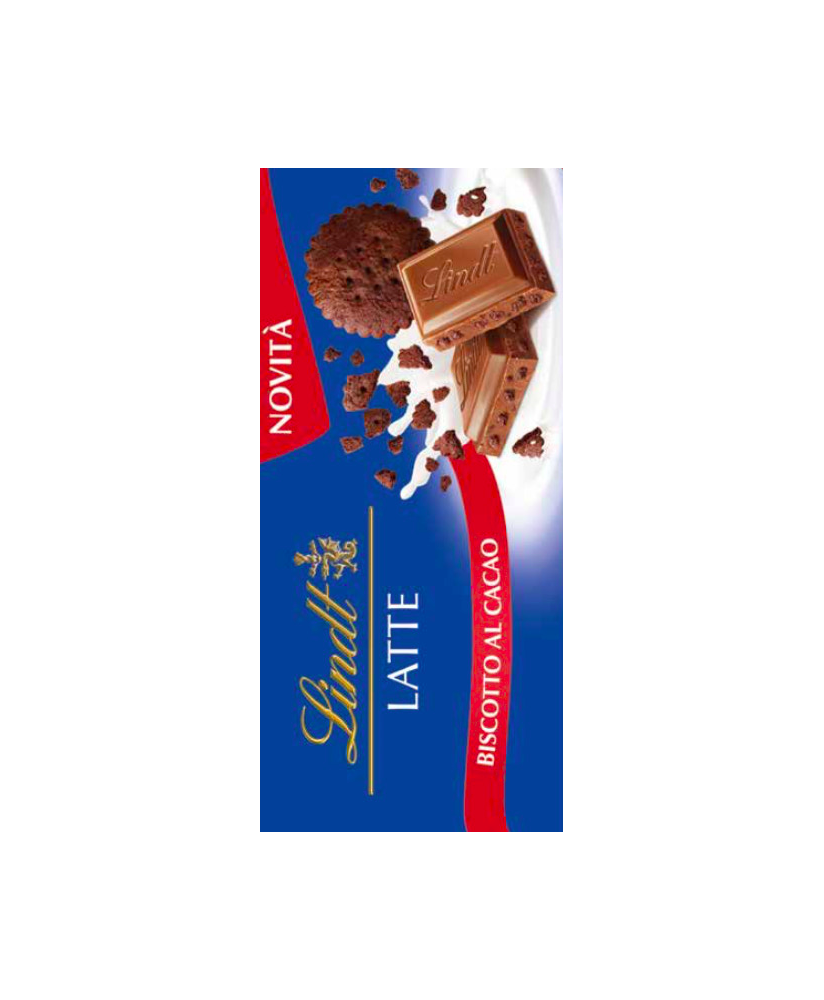 Lindt - Milk Chocolate and Cocoa Biscuit - 100g | Corso101.com