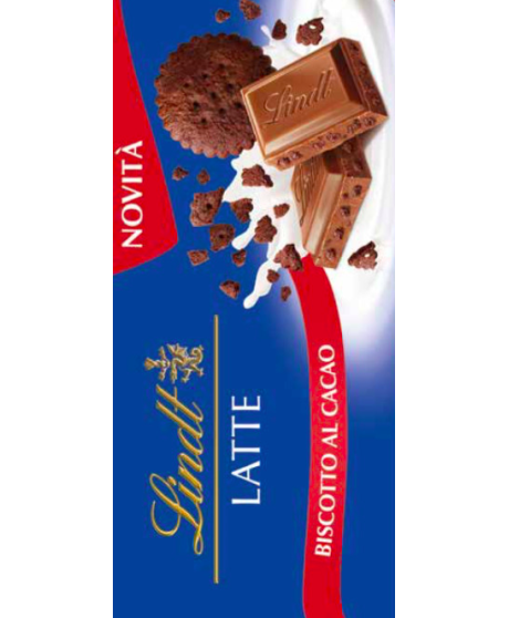 Lindt - Milk Chocolate and Cocoa Biscuit - 100g | Corso101.com