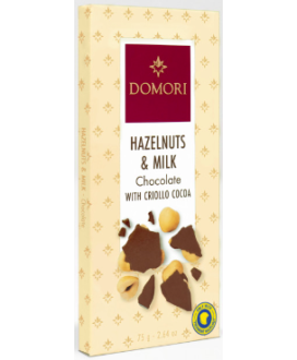 Domori milk Chocolate bar whole hazelnut shop online bars | corso101