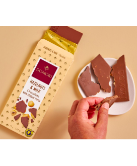 Domori milk Chocolate bar whole hazelnut shop online bars | corso101
