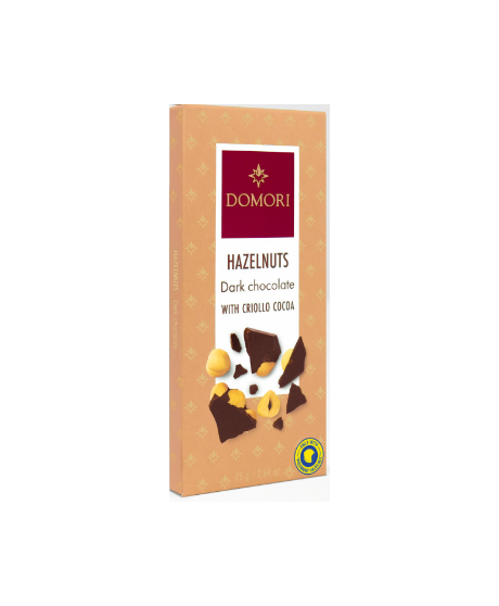 Domori - Antologia - Dark Chocolate and hazelnuts bar - 75g Domori - Antologia - Dark Chocolate and hazelnuts bar - 75g