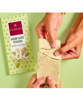 Domori white Chocolate bar pistachio shop online bars | corso101.com