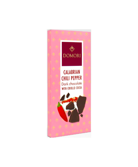Domori - Antologia - Dark Chocolate bar with Calabrian Chili Pepper - 75g Domori - Antologia - Dark Chocolate bar with Calabrian Chili Pepper - 75g