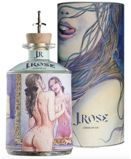 J. Rose - London Dry Gin Artigianale - JR05A - 70cl - Milo Manara - Astucciato J. Rose - London Dry Gin Artigianale - JR05A - 70cl - Milo Manara - Astucciato