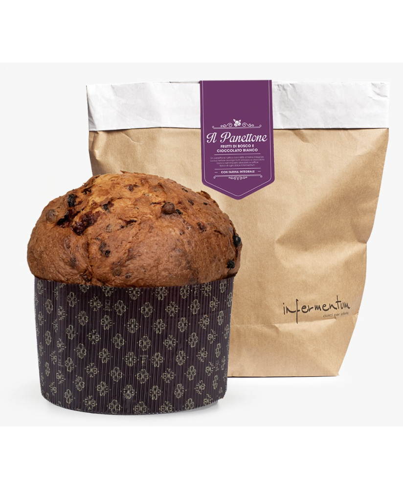 Infermentum - Panettone integrale con Frutti di Bosco e Cioccolato Bianco - 1000g