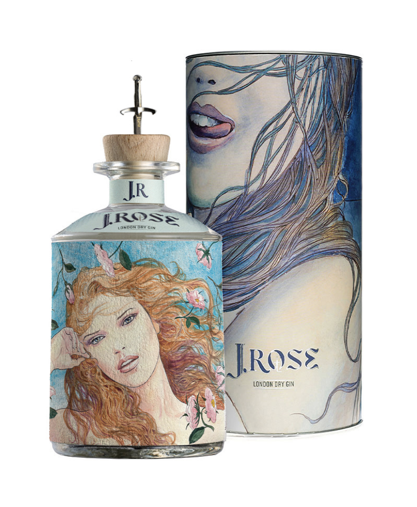 J. Rose - London Dry Gin Artigianale - JR09A - 70cl - Gift Box - Milo Manara