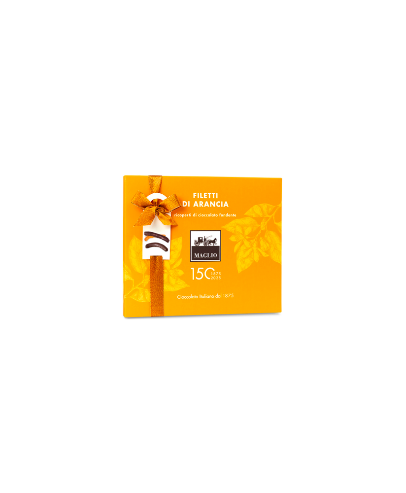 Vendita online Arancia ricoperta Maglio, arance ricoperte di cioccolato fondente. Miglior prezzo online confezioni Maglio