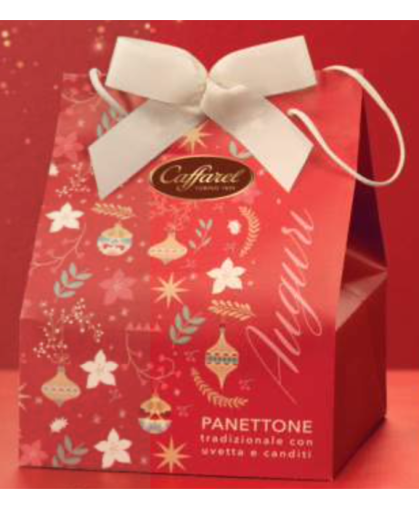 Buy online typical italian Christmas cake. Sale on-line panettone handmade Caffarel packaged in an elegant gift box. Shop online