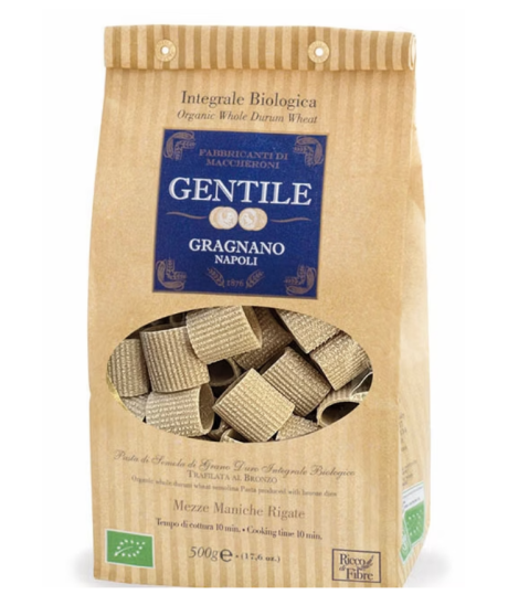 Pasta Gentile - Mezze Maniche Rigate Integrali Bio 500g - Gragnano