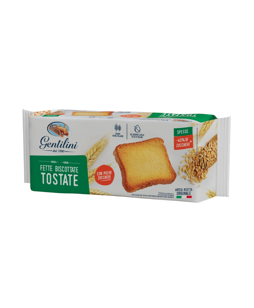 Gentilini - Toasted Cracked Slices - Low in Sugar - 175g