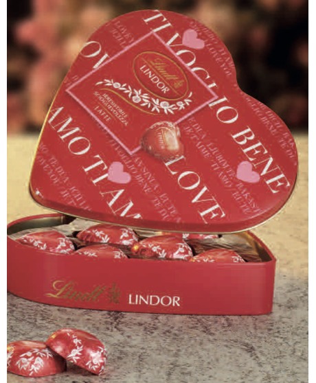 Vendita online Scatola a forma di Cuore Lindt regalo San Valentino cioccolatini Lindor. Shop confezioni Lindt 14 Febbraio