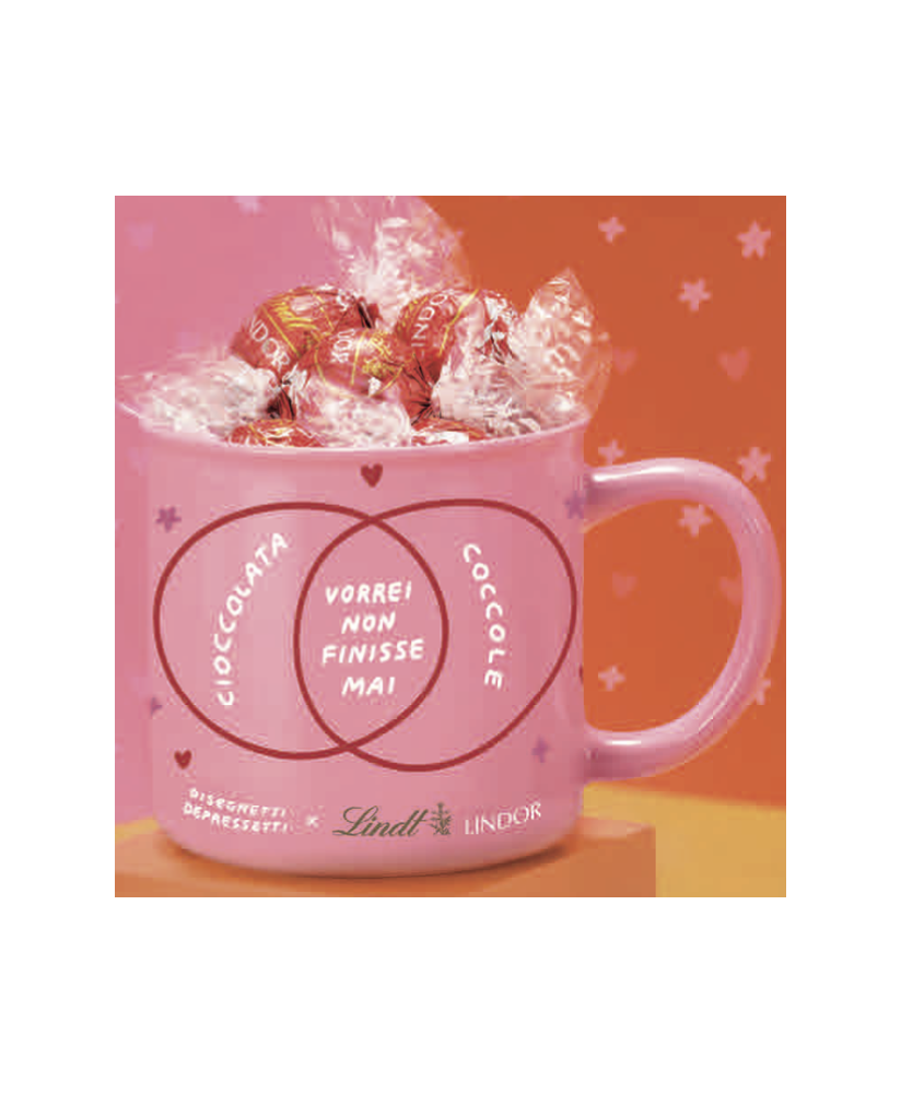 Lindt - Tazza Lindor Disegnetti Depressetti - Lindor Latte - 112g