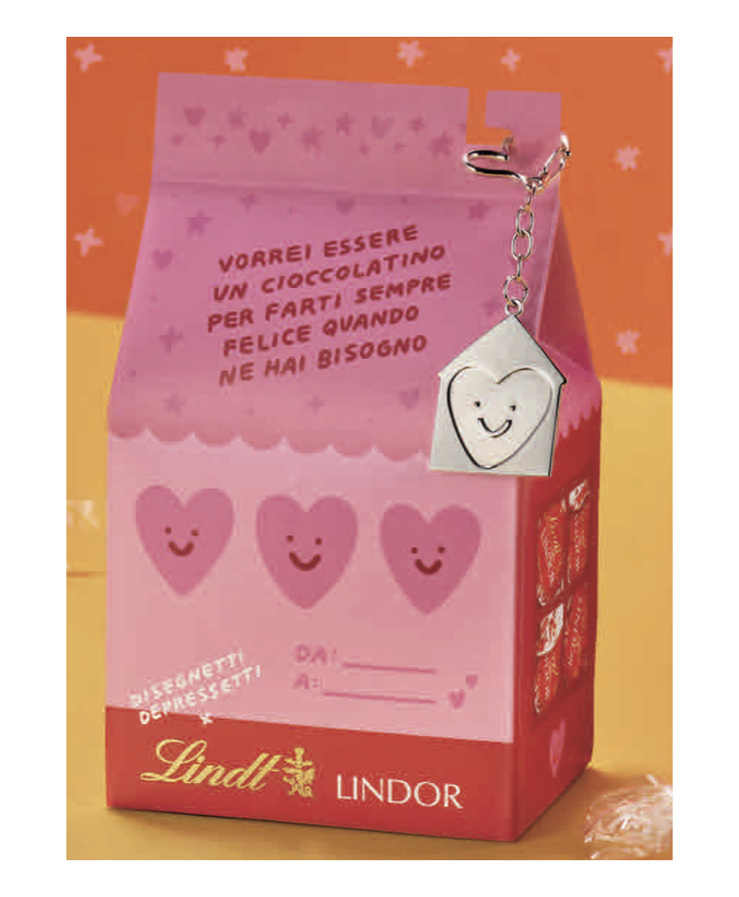 Lindt - Bag Lindor Latte - Disegnetti Depressetti Keychain - 125g