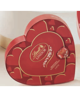 Lindt - Lindor Milk Chocolate Heart Box Cardboard - 96g