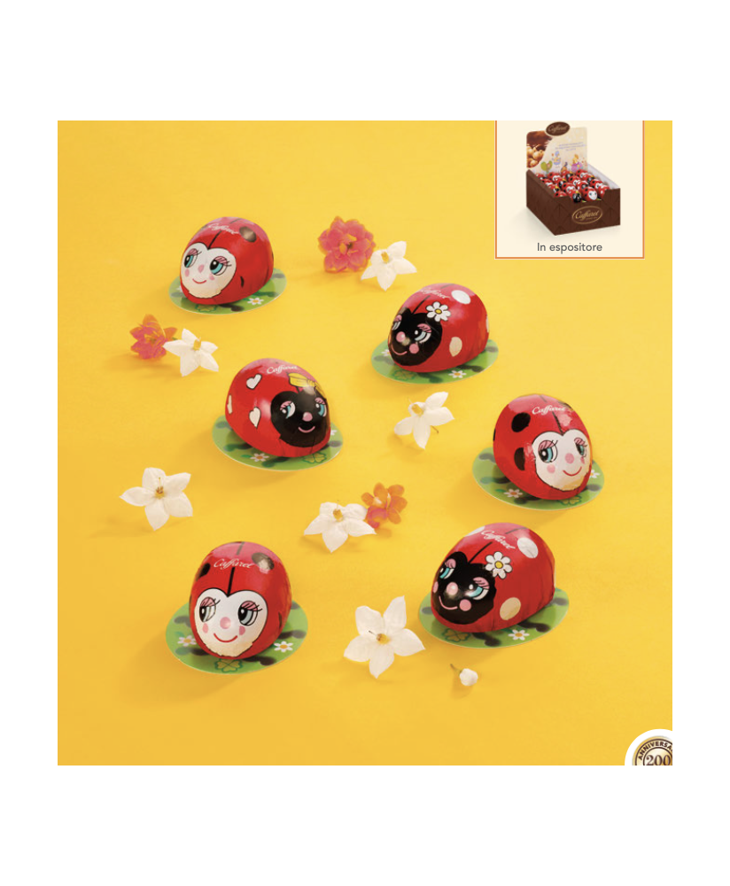 Online sales chocolates in the shape of Ladybugs - Milk Chocolate. Shop online milk chocolates shaped like Santa's little one