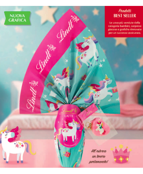 Vendita online Uovo di Pasqua Lindt & Sprüngli al latte classico con doppia sorpresa da bambina (SCONTO 10%). Shop on line