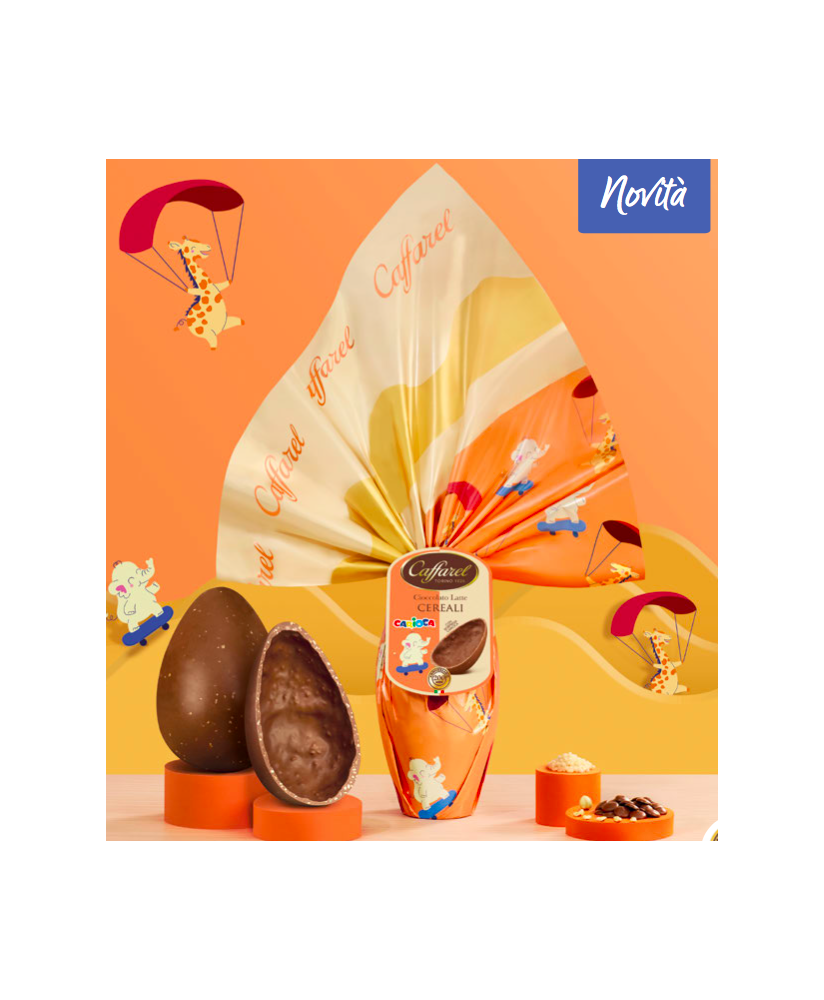 Vendita online Uova Caffarel al latte con sorprese firmate. Shop on line uovo Caffarel per adulti al latte, con sorpresa firmata