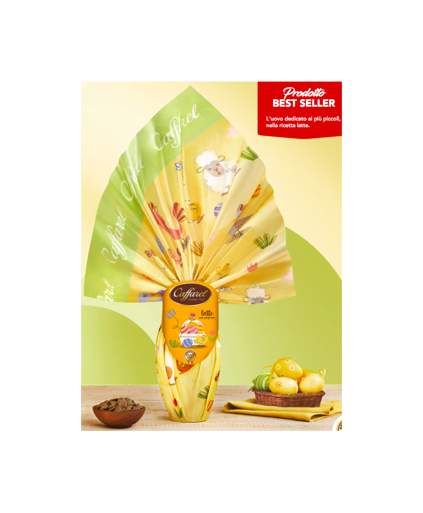 Vendita online Uova Caffarel al latte con sorprese firmate. Shop on line uovo Caffarel per adulti al latte, con sorpresa firmata