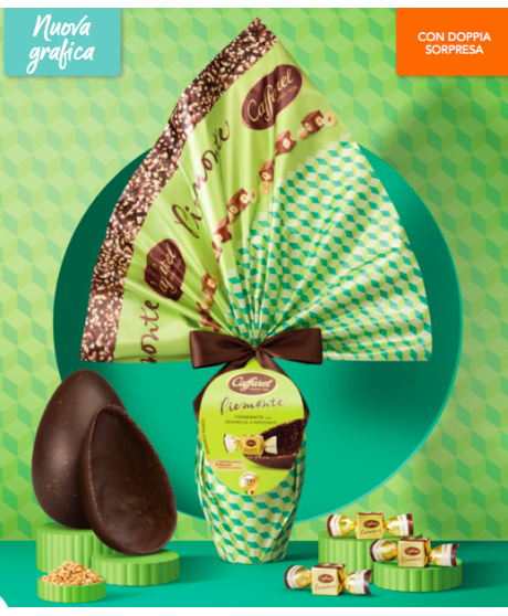 Vendita online Uova Caffarel Nocciolotto fondente con granella di nocciole, sorpresa linea bijoux. Shop on line elegante uovo di